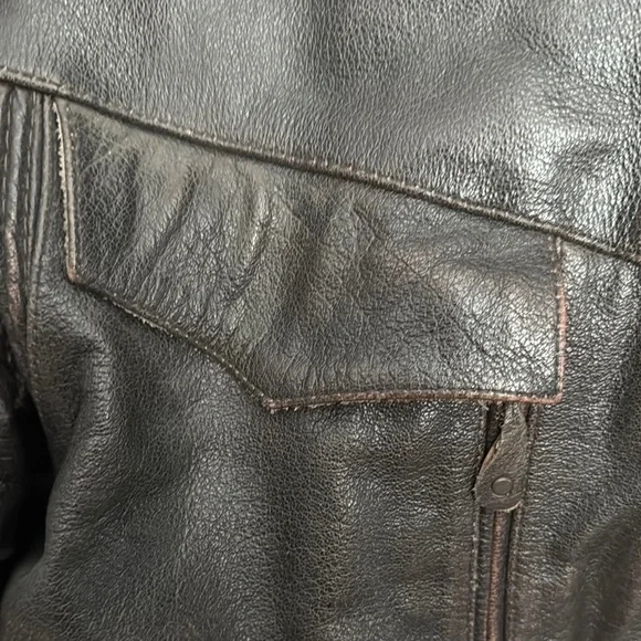 Men's Brown Leather Jacket - Picture 2 of 6